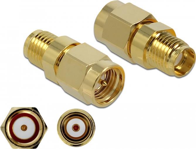 DeLOCK 10 GHz - Antennenadapter - SMA (M) Bis SMA (W) - Gold (89972)