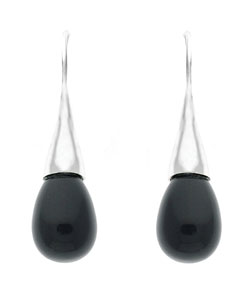 Glitzy Rocks Sterling Silver Onyx Earrings