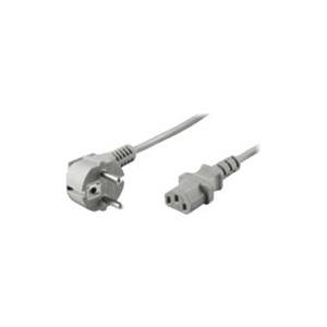 M-CAB - Stromkabel - IEC 320 EN 60320 C13 Bis CEE 7/7 (SCHUKO) - 2cm - 90-Grad-Anschluss - Grau (7000934)