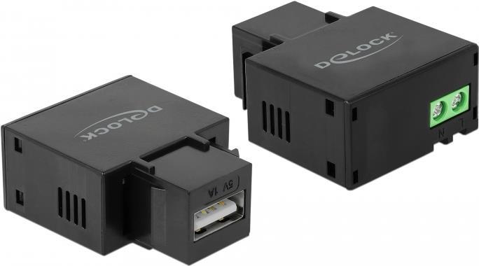 DeLOCK Keystone Module - Modulare Eingabe - USB-Ladefunktion - Schwarz (86505)