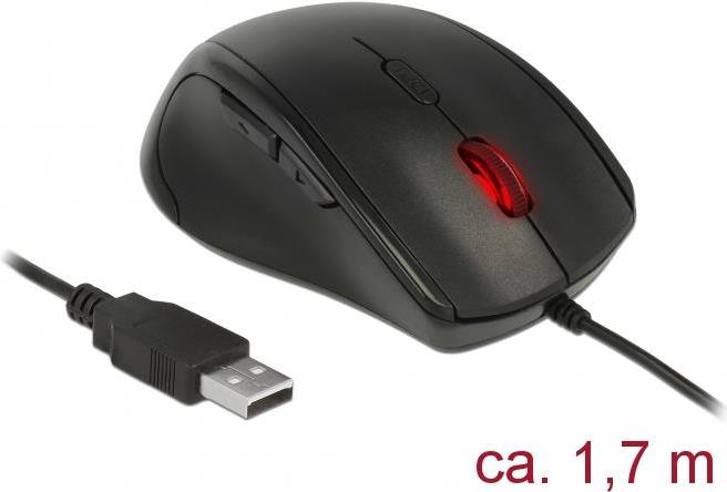 DeLOCK 12548 Mouse USB Type-a Optical 2400 DPI Left-hand
