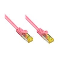 RJ45 Patchkabel MitCat.7 Rohkabel Und Rastnasenschutz (RNS), S/FTP, PiMF, Halogenfrei, 600MHz, OFC, Magenta, 3m, Good Connections (8070R-030M)