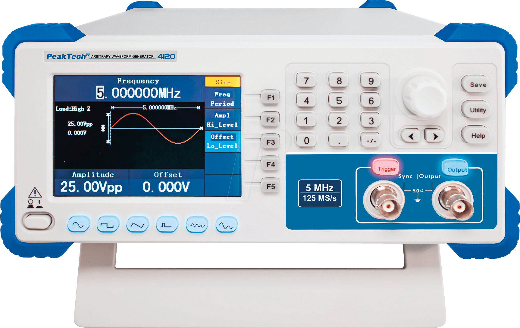 PeakTech P4120 Arbitrary Waveform Generator, 5MHz Max, 1-Channel