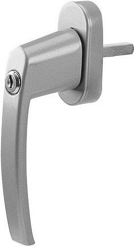 FGS 100Lockable Window Handle with 2Keys Window Lock Square 7x 7mm Pin Length 35mm Coated MetalSilver