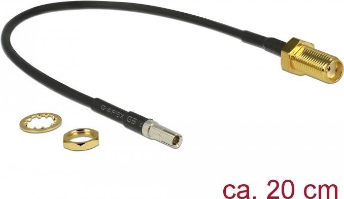 DeLOCK - Antennenkabel - SMA (S) Bis TS-9 (S) - 20 Cm - Koax - RG-174 - Schwarz