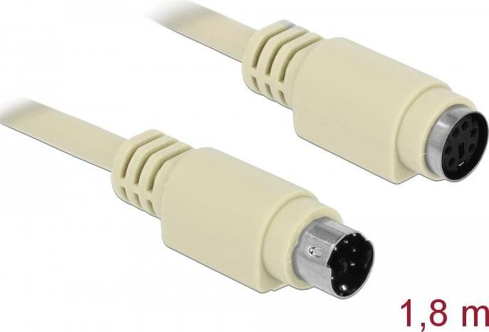 DeLOCK - Tastatur-/Mausverlängerungskabel - PS/2 (M) Bis PS/2 (W) - 1,8m - Beige (85805)