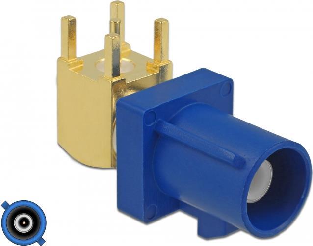 DeLOCK FAKRA Z Plug 90° PCB - Modulare Eingabe - FAKRA Z - RAL 5021, Wasserblau (89782)