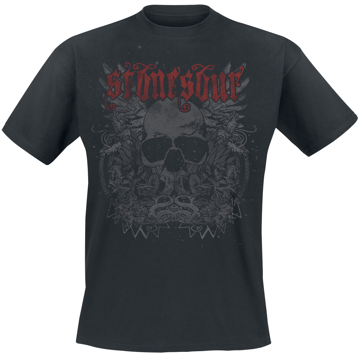 Stone Sour Vintage Come What May Wing Skulls T-Shirt Black