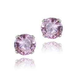 Glitzy Rocks Sterling Silver 2 1/10ct TGW 6mm Pink Topaz Stud Earrings