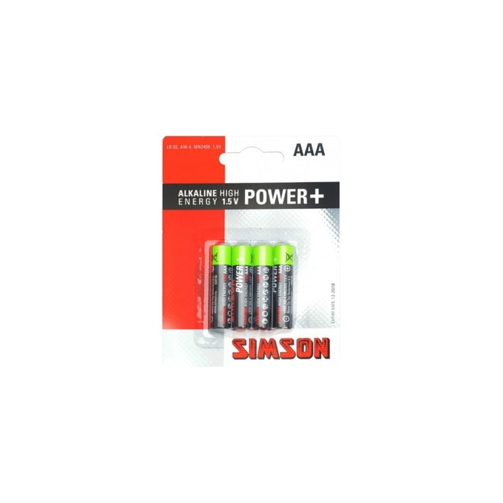 Simson Batterij AAA Alkaline High Energy 4 Stuks
