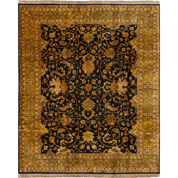 ECarpetGallery Royal Kashan Black Wool Hand-knotted Rug - 8'3 X 10'