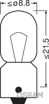 OSRAM 3860 Light Bulbs Socket Bulb, 12V, 5W