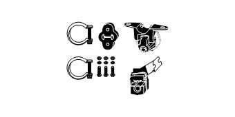 HJS Mounting Kit, Exhaust System 82 22 4804 with Clamp PEUGEOT: 307 Hatchback