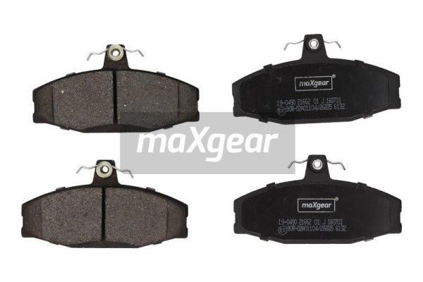 MAXGEAR 19-0490 Brake Pad Set Front Axle, Not Prepared for Wear Warning Indicator