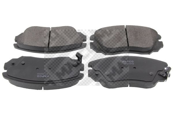 MAPCO 6858 Brake Pad Set Front Axle, with Acoustic Wear Warning, with Anti-squeak Plate