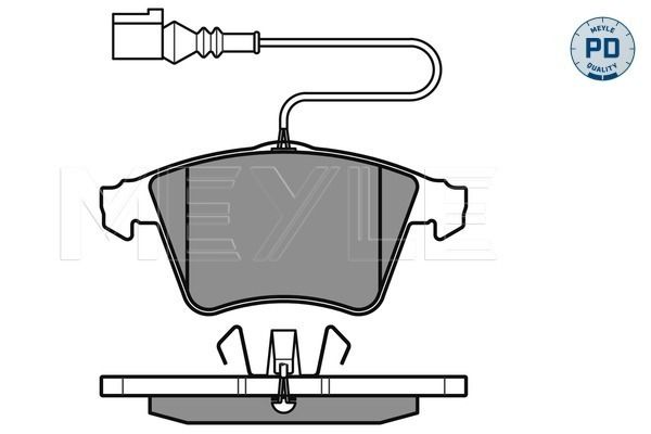 MEYLE 025 237 4719/PD Brake Pad Set MEYLE-PD Quality, Front Axle, Incl. Wear Warning Contact, with Anti-squeak Plate