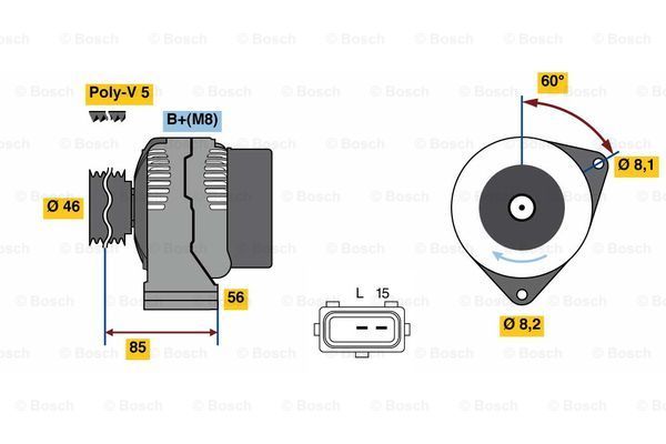Bosch 0986049620 Alternator 4962 95 a 14 V
