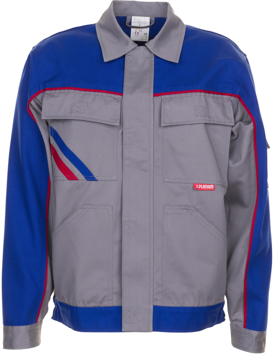 Planam Highline Herren/Bundjacke (2313 Zink/blau/rot