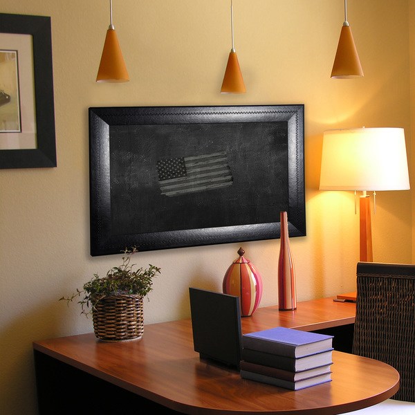 Rayne Mirrors Stitched Leather Wall Mounted Chalkboard Manufactured Wood in Black/Brown, Size 65.75 H X 53.75 W X 1.0 D in | Wayfair B38/4860
