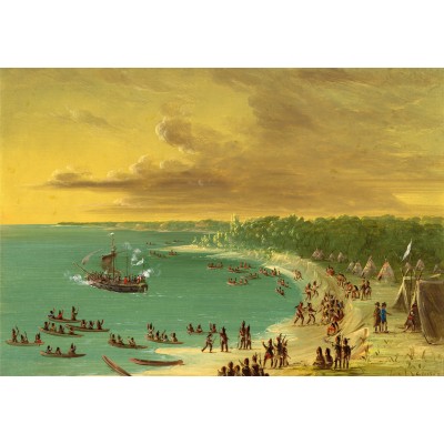 George Catlin: First Sailing of the Griffin on Lake Erie. August 7, 1679, 1847-1848
