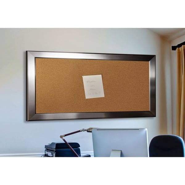 Lark Manor    Linlin Wall Mounted Bulletin Board Wood/Cork in Brown, Size 52.0 H X 22.0 W X 1.0 D in | Wayfair C01/18-48