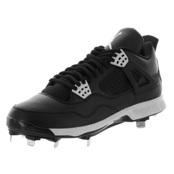 Nike Jordan Men's Jordan IV Retro Metal Black/Tech Grey Baseball Cleat 10 Men US