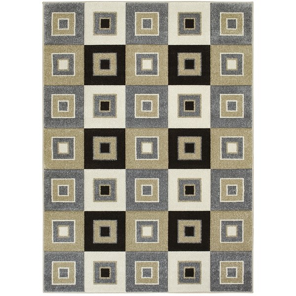 Gray Area Rug - Brady Home Geometric Area Rug Polypropylene in Gray, Size 96.0 W X 0.5 D in | Wayfair AC-GRY289-811