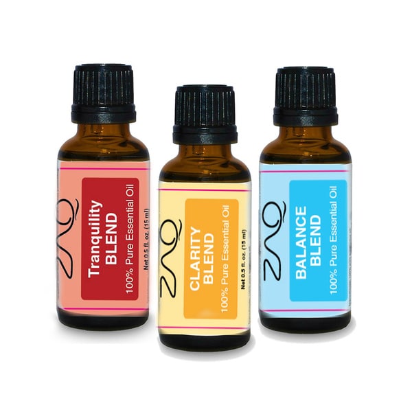 ZAQ Aromatherapy 3-piece Tranquility, Clarity, and Balance 0.5-ounce Essential Oil Set