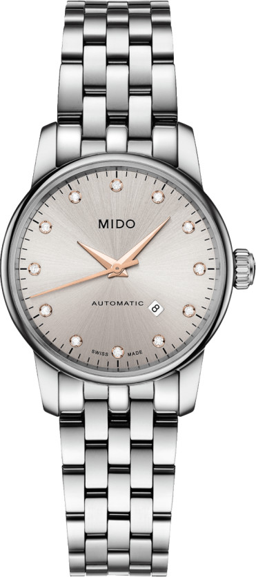 MIDO Baroncelli 29MM SS Diamond Rhodium Dial Women's Watch M7600.4.67.1