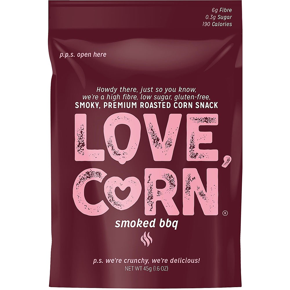LOVE CORN BBQ Crunchy Corn Snack 45g (10 Pack)
