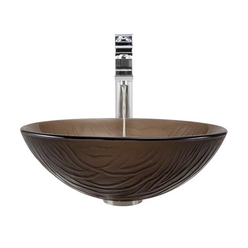 MR Direct 626 Vessel Sink Ensemble with a Brushed Nickel Finish 721 Faucet  Pop-up Drain  and Sink Ring.