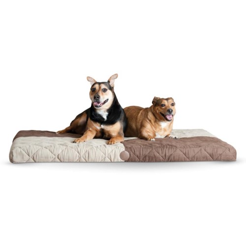K & H Pet Products 0.5 Quilted Memory Dream Pad Medium Chocolate / Tan 27' X 37' X 0.5'
