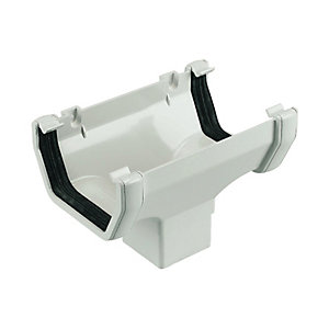 FloPlast ROS1 Square Line Running Outlet, White - 114mm X 65mm