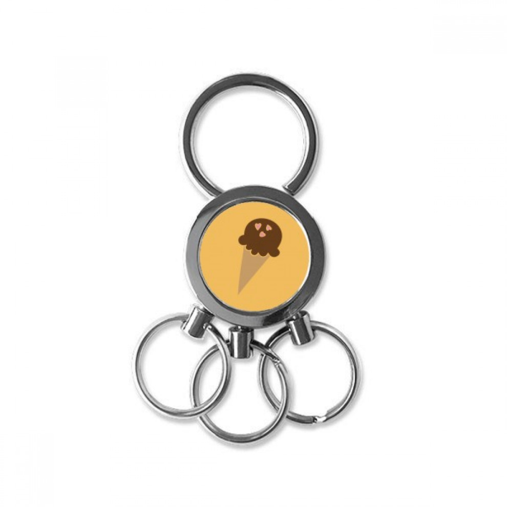 Peanut Chocolate Sweet Ice Cream Stainless Steel Metal Key Chain Ring Car Keychain Keyring Clip Gift