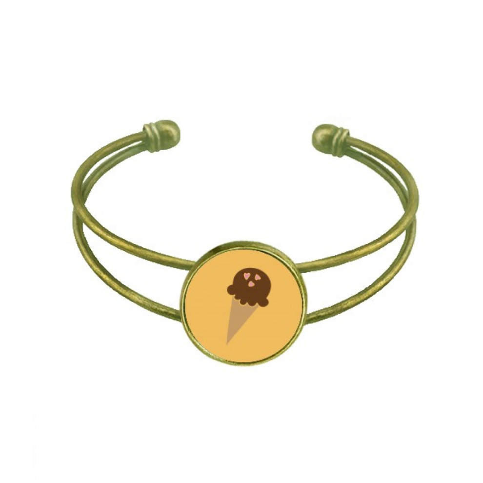 Peanut Chocolate Sweet Ice Cream Bracelet Bangle Retro Open Cuff Jewelry