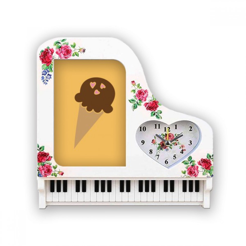 Peanut Chocolate Sweet Ice Cream Photo Frame Alarm Clock Piano Desktop