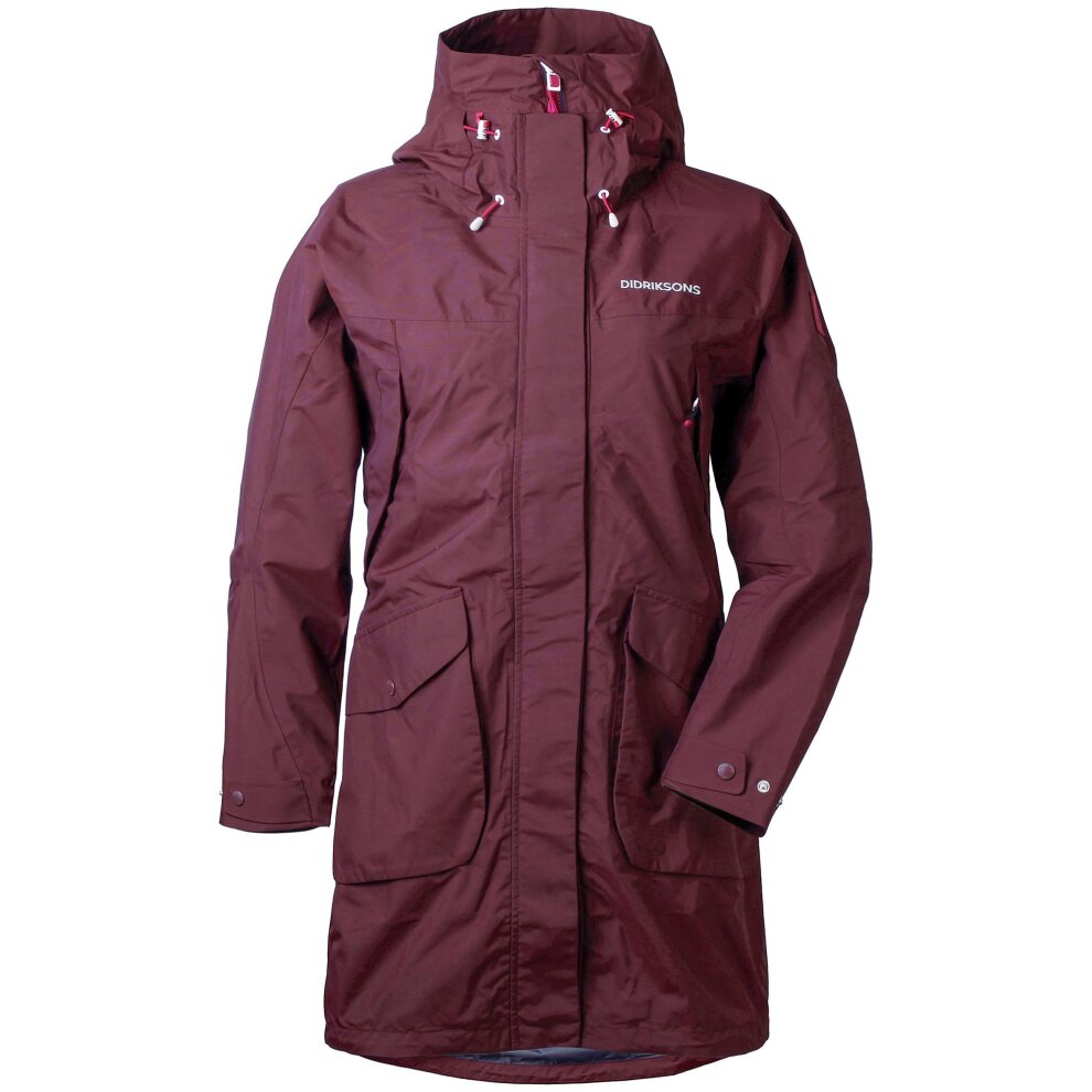 (42 EU (Ladies Size 16 UK), Wine Red (075)) Didriksons Thelma Ladies Parka New Season