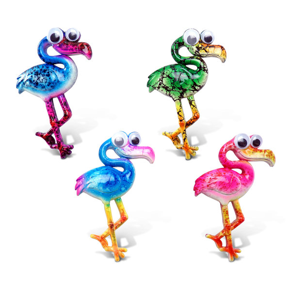 Puzzled Plastic Flamingo Bobble Googly Eye Magnet Set