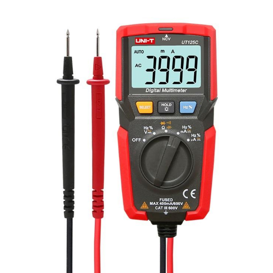 UNI-T Pocket Digital Multimeter UT125C 600V AC DC Multimetro Voltmeter Ammeter Capacitor Tester Frequency Meter