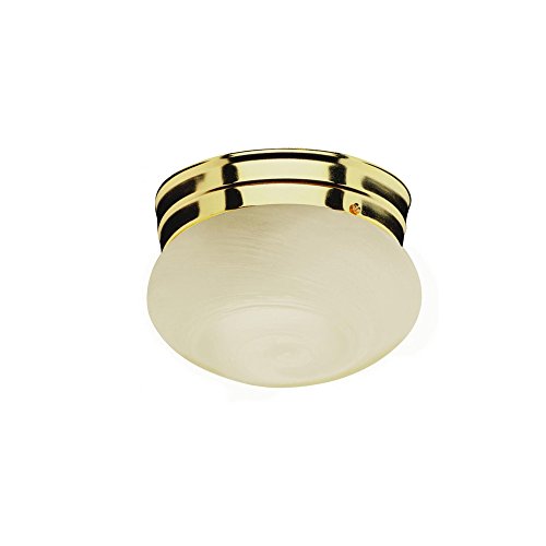 Transglobe Lighting 3619 PB Flush Mount with Opal Glass Shade, Polished Brass Finished