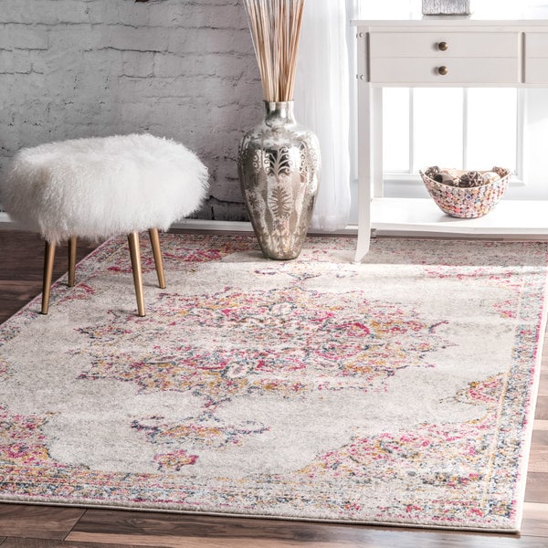 NuLOOM Vintage Medallion Leola Rug 5  X 7  5  Pink Rectangle (RZBD36B-5075)