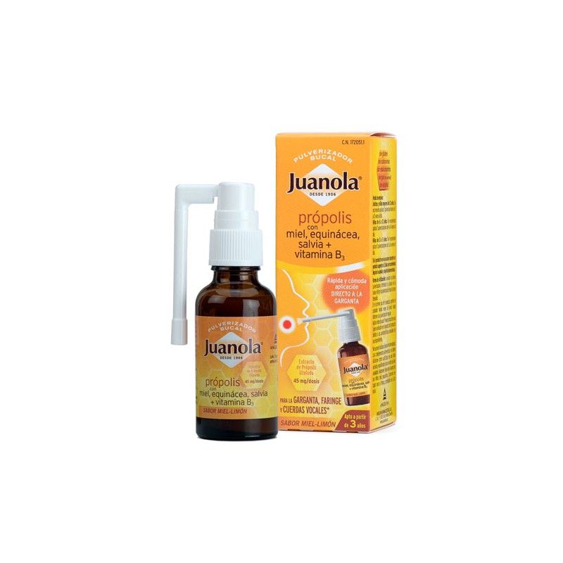 Juanola Propolis with Honey  Echinacea  Sage+ Vitamin B3 Oral Spray 30ml