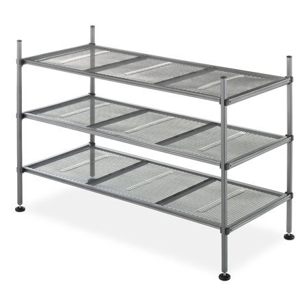 Whitmor 3-Tier 17.1 Mesh Storage Shelves, Gunmetal Gray (6740-4579), Grey | Quill