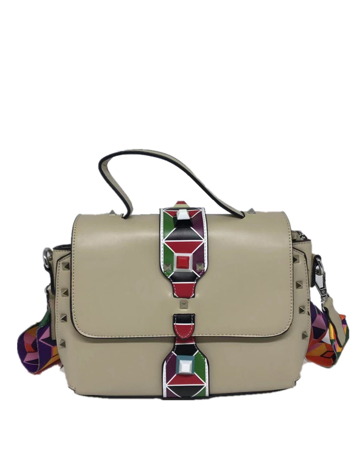Bolsa SYS Fashion Casual Alça Colorida 8306 Amarela Clara