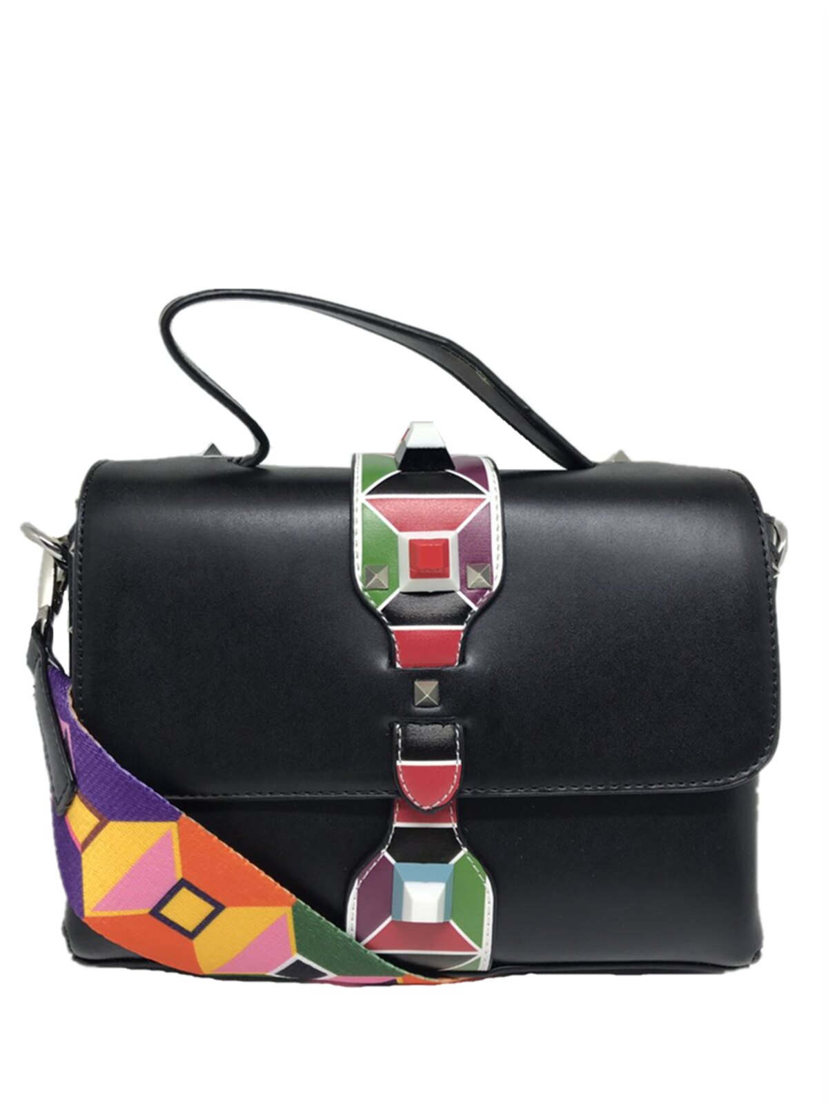 Bolsa SYS Fashion Casual Alça Colorida 8306 Preto