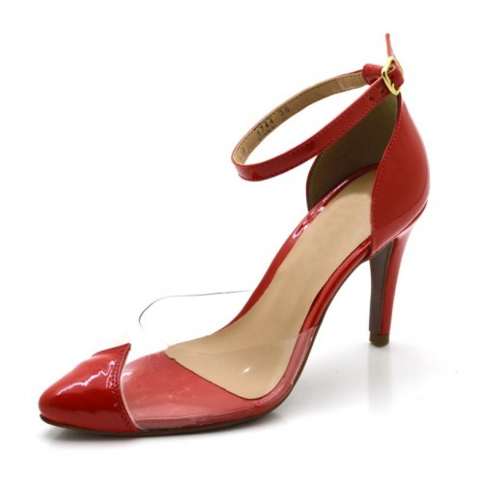 Sandália Salto Alto Flor Da Pele 1744 Vermelho