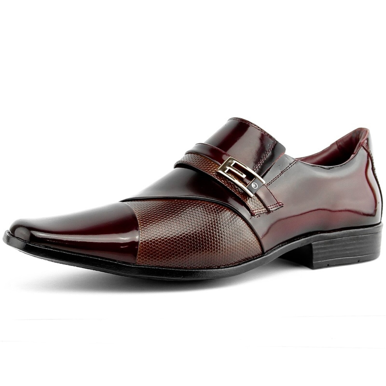 Sapato Social Gofer Verniz 0701 Vinho/Mogno