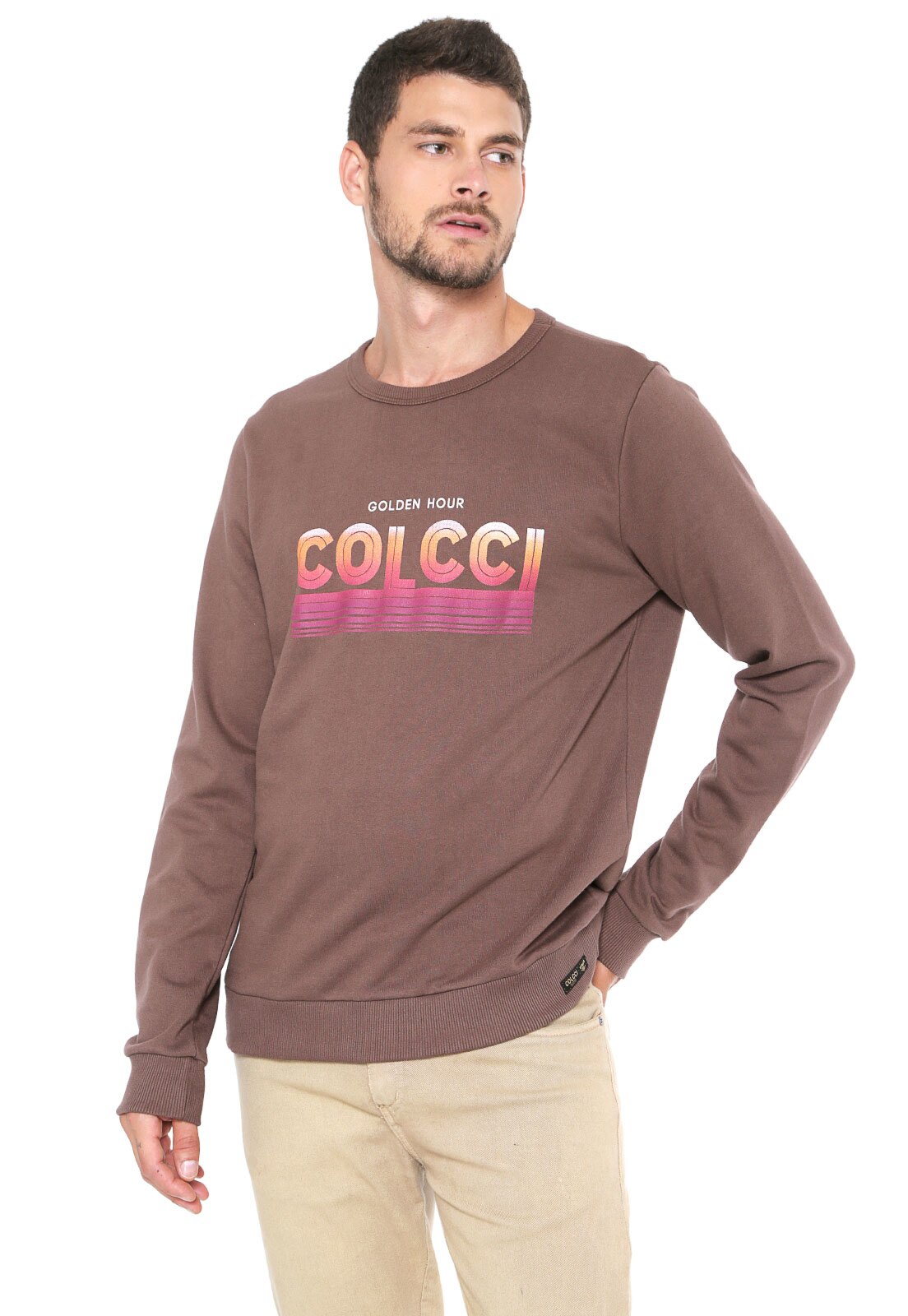 Moletom Fechado Colcci Golden Hour Marrom