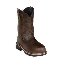Men's John Deere Boots 11in Pull-on Steel Toe 4973 Boot Mahogany Oiled Pull-up Leather