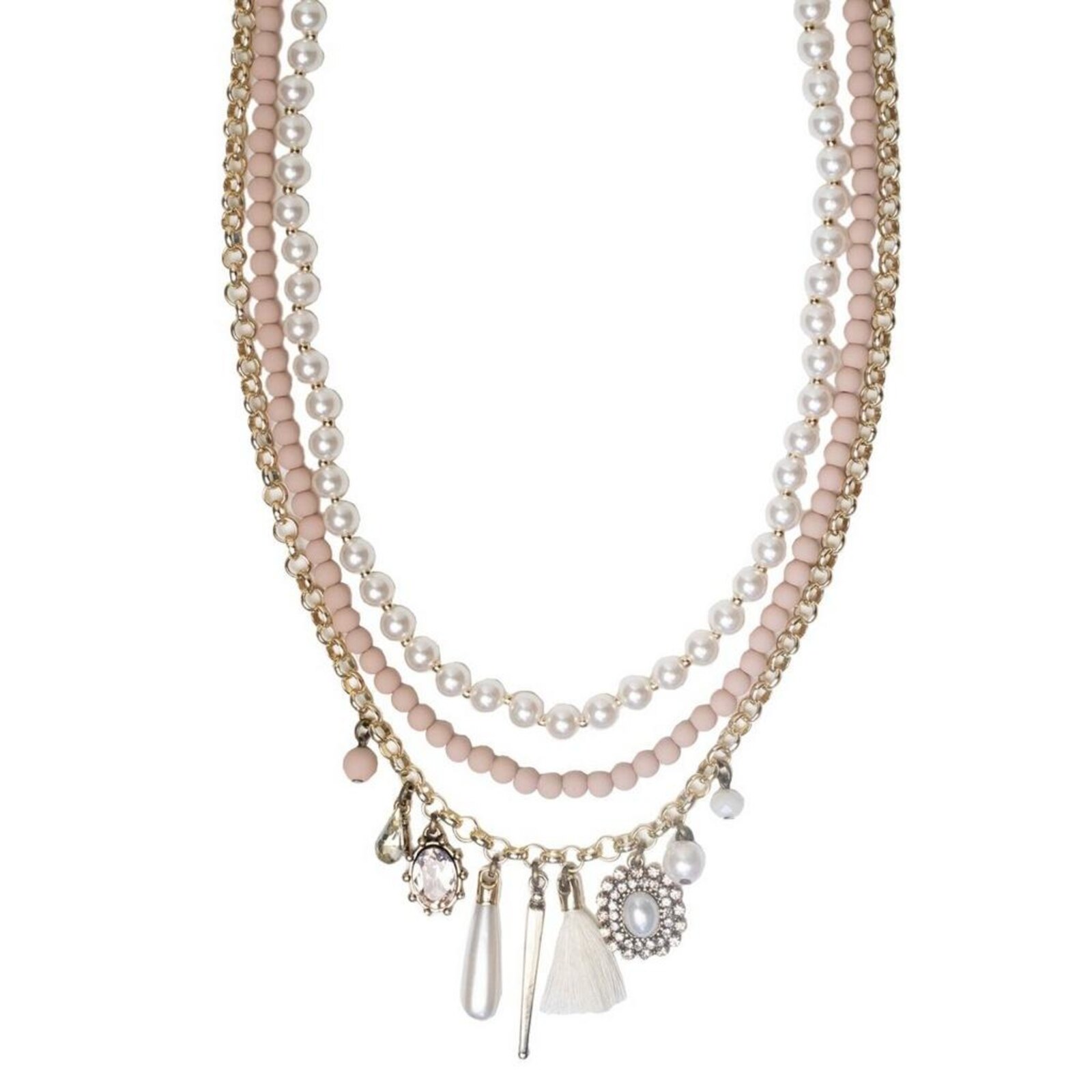 Colar Armazem Rr Bijoux Tres Voltas Rose Dourado